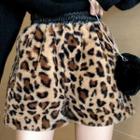 Leopard Print Wide Leg Shorts Leopard - Brown - One Size