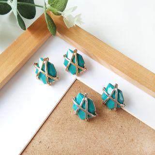 Caged Resin Stud Earring
