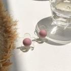 Flower Stud Earring 1 Pair - Transparent & Pink - One Size