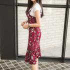Set: Spaghetti-strap Dress + Short-sleeve T-shirt