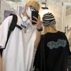 Short-sleeve Musical Note Print T-shirt
