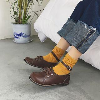 Ankle-strap Lace-up Casual Shoes