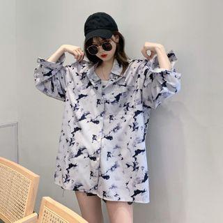 Dye Print Shirt Light Gray - One Size