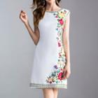 Sleeveless Embroidered Floral Mini Dress