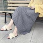 Frill Trim A-line Midi Knit Skirt