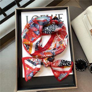 Print Silk Scarf Box Set - Red - One Size