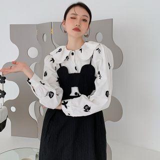 Floral Corduroy Blouse / Skirt