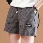 Pinstripe Drawstring Shorts
