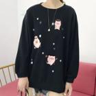 Pig Embroidered Pullover