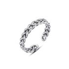 925 Sterling Silver Fashion And Elegant Twist Adjustable Open Ring Silver - One Size