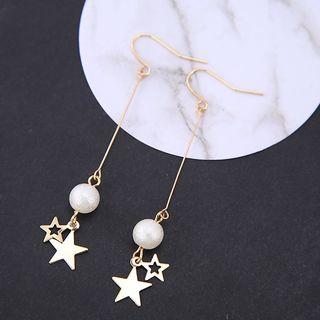 Faux Pearl & Star Drop Earring
