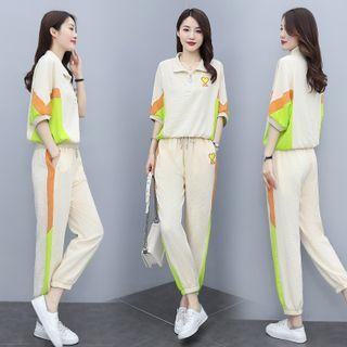 Set: Elbow-sleeve Sweatshirt + Sweatpants
