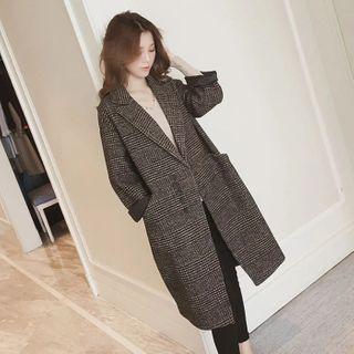 Glen Plaid Single-breasted Coat