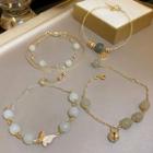 Faux Gemstone Bead Alloy Bracelet / Bangle (various Designs)