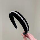 Beaded Velvet Headband Black - One Size