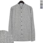 Big-size (l~xxxxl) Long-sleeve Mandarin-collar Shirt
