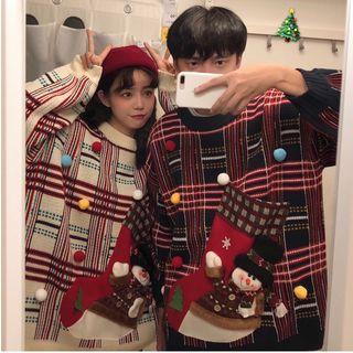 Snowman Accent Patterned Sweater