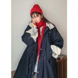 Tall Size Fleece Lined Long Cotton Coat