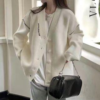 Plain Drop Shoulder Loose Fit Cardigan
