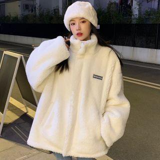 Reversible Fleece Zip Jacket White - One Size