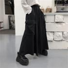 Wide-leg Cargo Pants Black - One Size