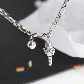 Fortune Cat Pendant Sterling Silver Necklace 1 Pc - Cat Bracelet - One Size