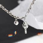 Fortune Cat Pendant Sterling Silver Necklace 1 Pc - Cat Bracelet - One Size