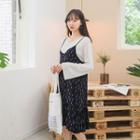 Bell Long-sleeve Frill-edge Knit Top