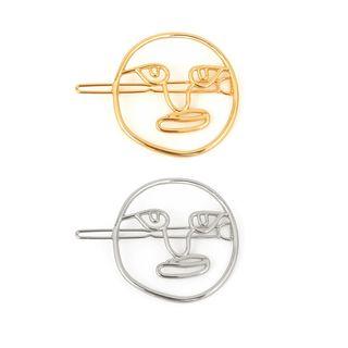 Alloy Face Hair Clip 0353 - Gold - One Size