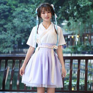 Short-sleeve Embroidered Hanfu