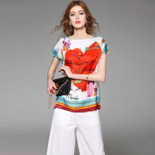 Cap-sleeve Silk Top