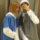 Letter Embroidered Mock Two Piece Hoodie