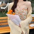 Floral Midi A-line Dress / Light Jacket