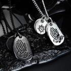Stainless Steel Sun & Palm Pendant Necklace