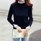 Frilled Mock Two-piece Knit Blouse