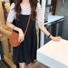 Short-sleeve Dotted T-shirt / Pinafore Dress