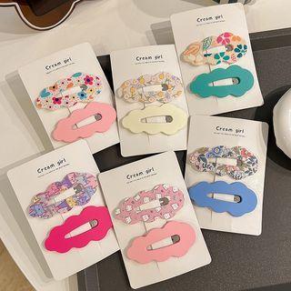 Plain / Print Alloy Hair Clip / Set