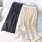 Fleece-lined Lace A-line Skirt