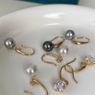 Rhinestone / Faux Pearl Drop Earring