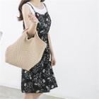 Inset Sleeveless Top Spaghetti-strap Floral Dress