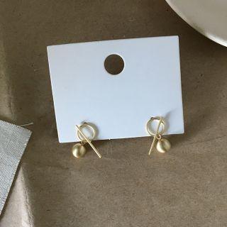 Bead Drop Earring 1 Pair - 925 Silver - Gold - One Size