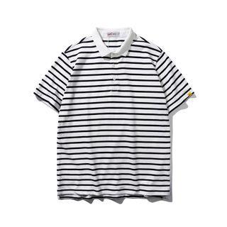 Short-sleeve Striped Polo Shirt / Cargo Shorts