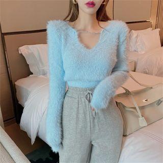 Faux Pearl Strap Sweater
