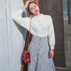 Beaded Sweater / A-line Midi Skirt