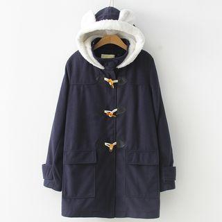 Rabbit Ear Hooded Toggle Coat