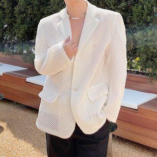 One-button Mesh Blazer