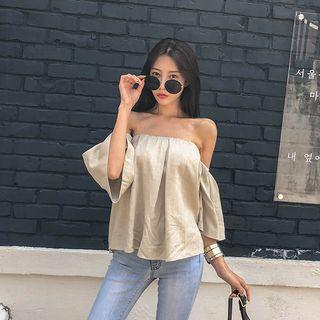 Convertible Off-shoulder Linen Blend Top