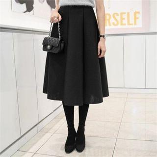 Neoprene A-line Long Skirt