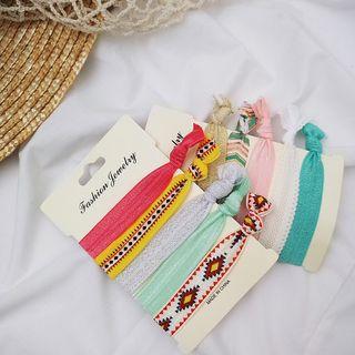 Set Of 5: Knotted Hair Tie (various Designs)