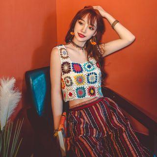 Floral Camisole Top White - One Size